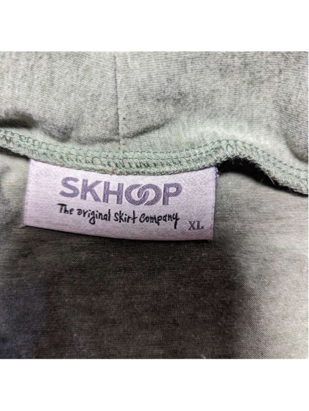 Skhoop Earth Green V-Neck Cap Sleeve Gorpcore Shirt - XL - Picture 8 of 9